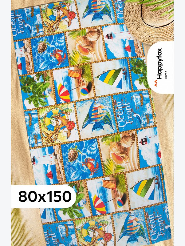 Полотенце пляжное вафельное 80Х150 Happy Fox Home