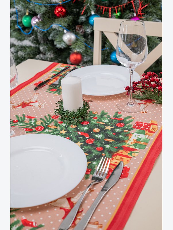Дорожка на стол из рогожки 50х145 Happy Fox Home