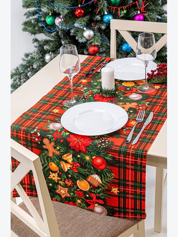 Дорожка на стол из рогожки 50х145 Happy Fox Home