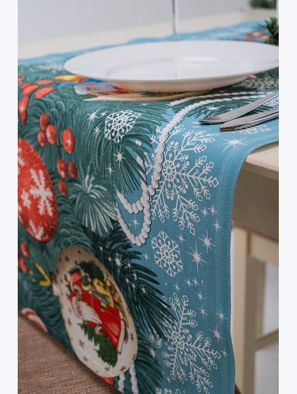 Дорожка на стол из рогожки 50х145 Happy Fox Home