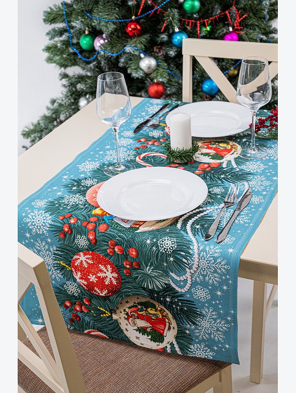 Дорожка на стол из рогожки 50х145 Happy Fox Home