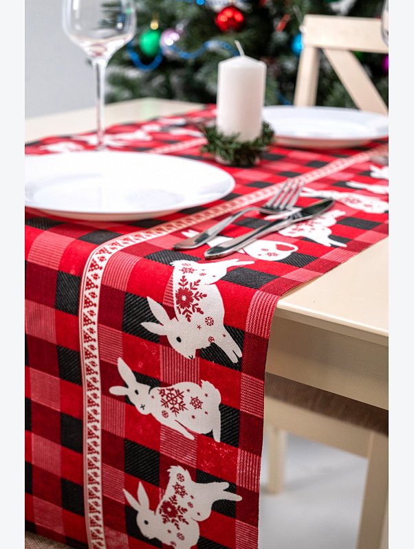 Дорожка на стол из рогожки 50х145 Happy Fox Home