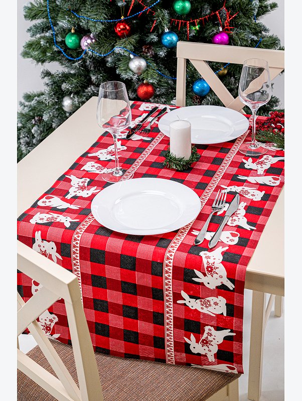 Дорожка на стол из рогожки 50х145 Happy Fox Home