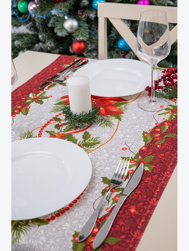 Дорожка на стол из рогожки 50х145 Happy Fox Home