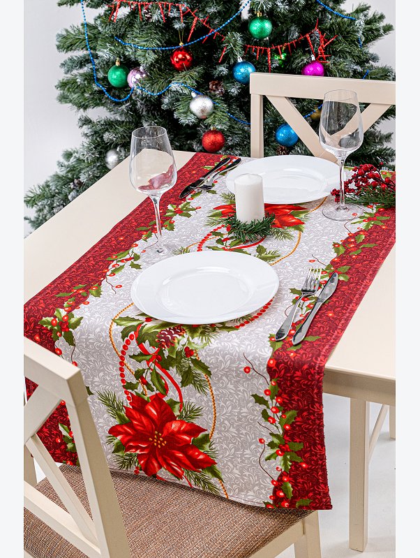 Дорожка на стол из рогожки 50х145 Happy Fox Home