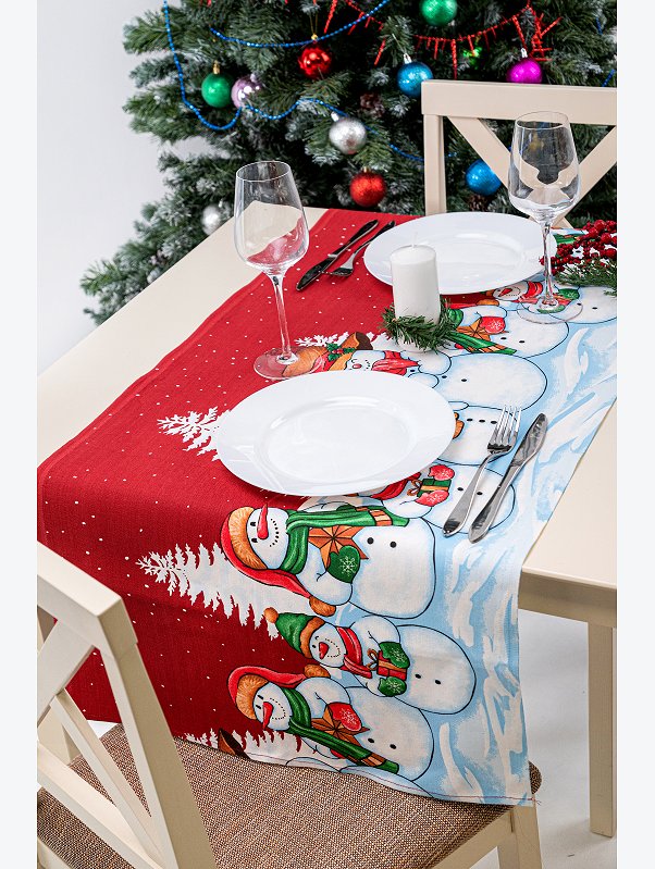 Дорожка на стол из рогожки 50х145 Happy Fox Home