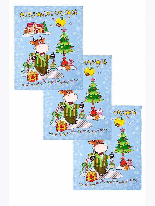 Комплект вафельных полотенец 3 шт Happy Fox Home