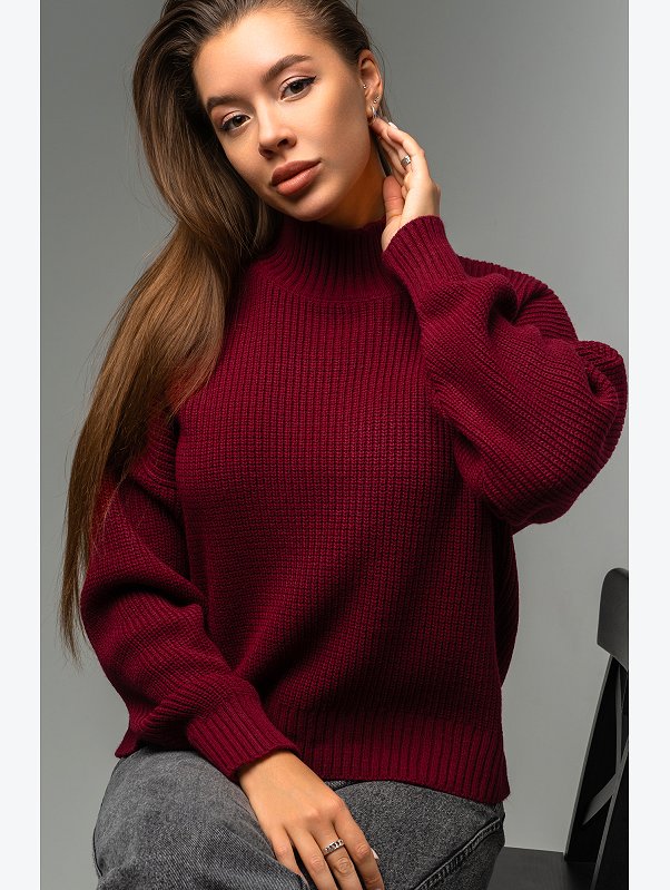 Женский свитер оверсайз из вязаного трикотажа Happyfox