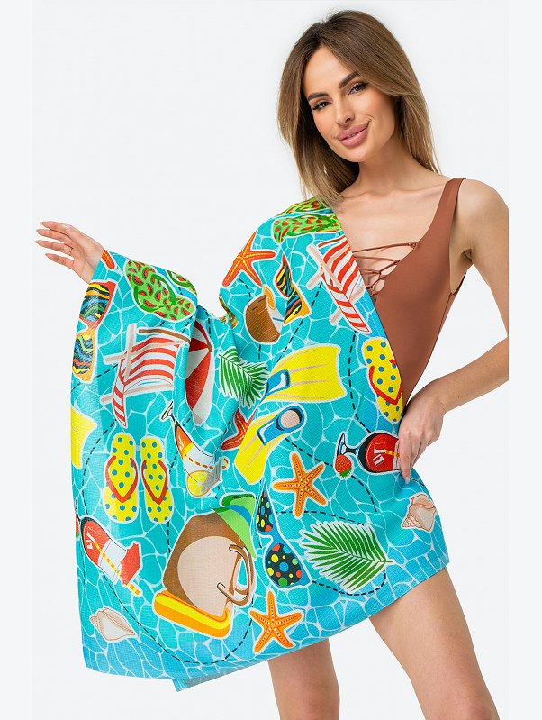 Полотенце пляжное вафельное 80x150 Happy Fox Home