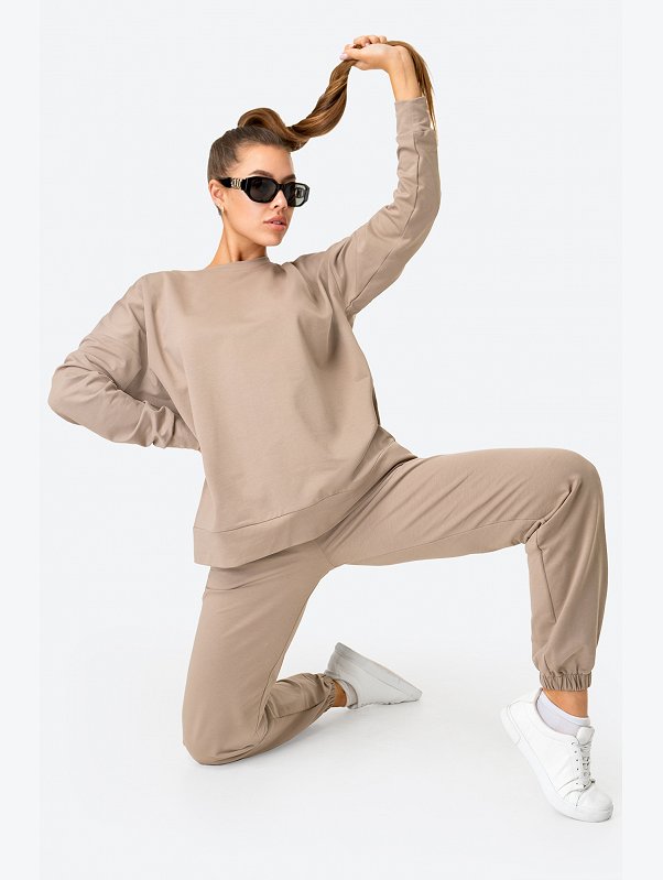 Женский костюм оверсайз из футера двухнитки Happyfox