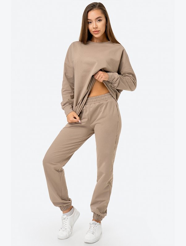 Женский костюм оверсайз из футера двухнитки Happyfox