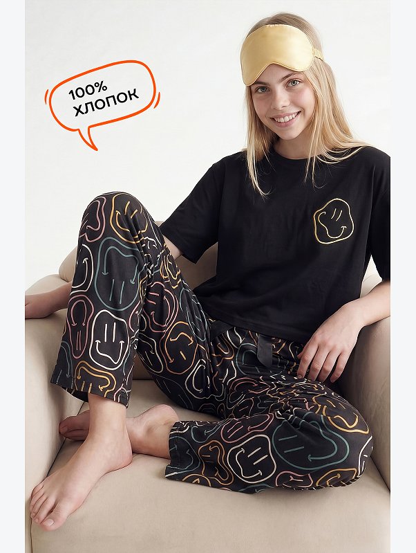 Хлопковая пижама для девочки Happyfox