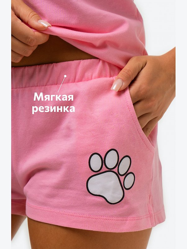 Женская хлопковая пижама с шортами Happyfox
