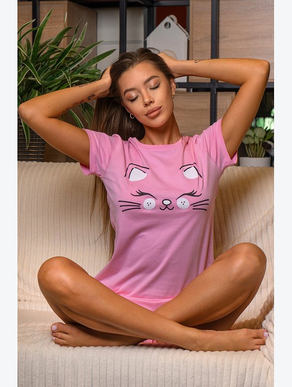 Женская хлопковая пижама с шортами Happyfox