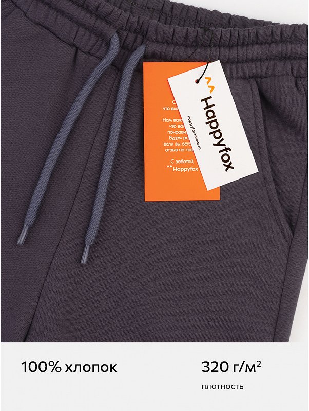 Брюки спортивные из футера трехнитки для девочки Happyfox