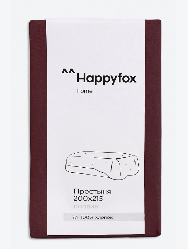Простыня из поплина 200X215 Happy Fox Home