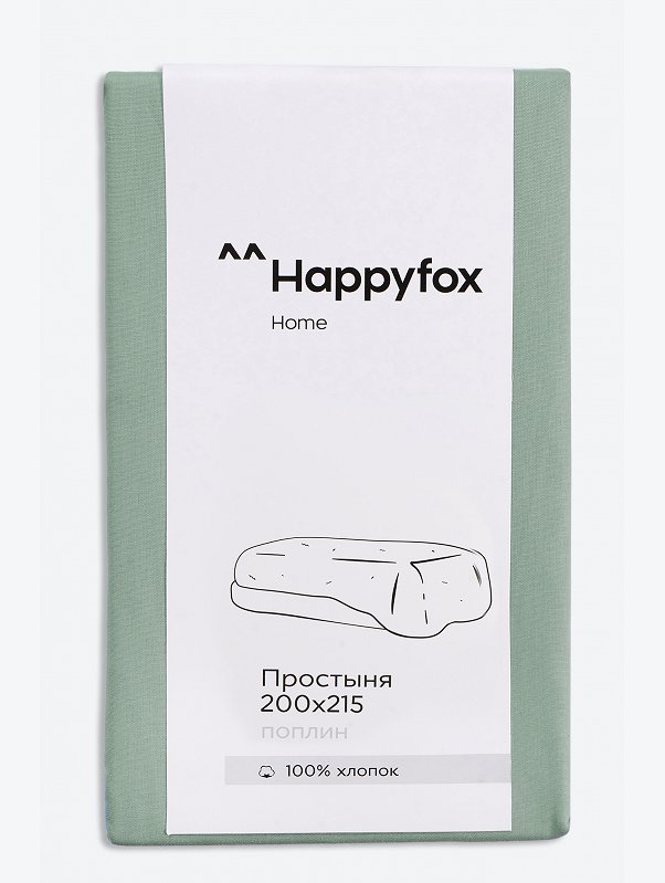 Простыня из поплина 200X215 Happy Fox Home