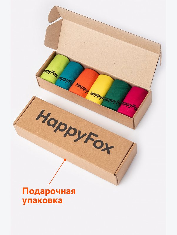 Набор носков для девочки 6 пар в подарочной коробке Happyfox
