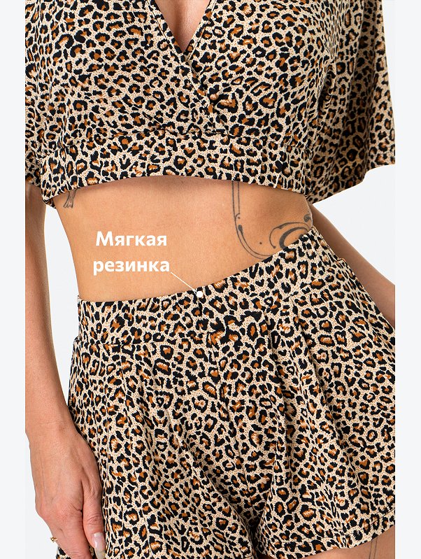Женская пижама с шортами и топом из вискозы Happyfox