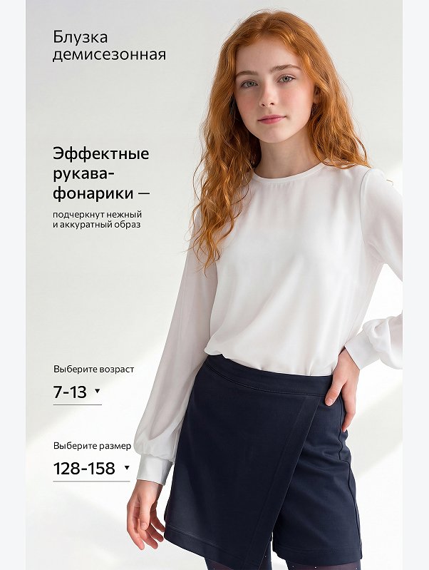 Блузка для девочки с длинным рукавом Happyfox