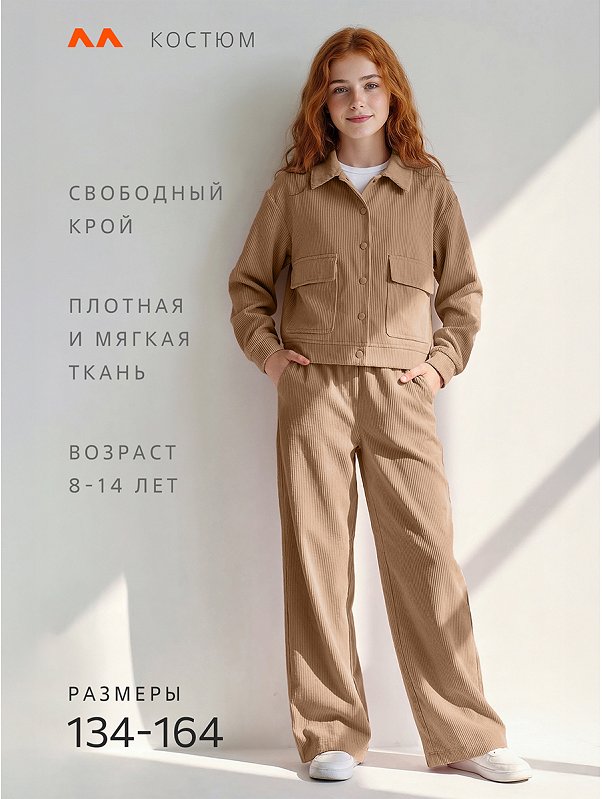 Вельветовый костюм для девочки Happyfox