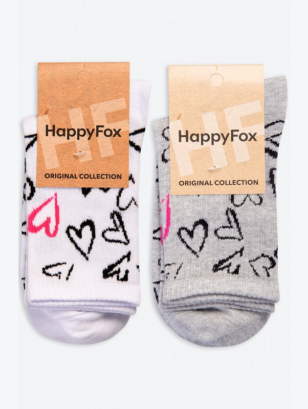 Женские носки из натурального хлопка 2 пары Happyfox