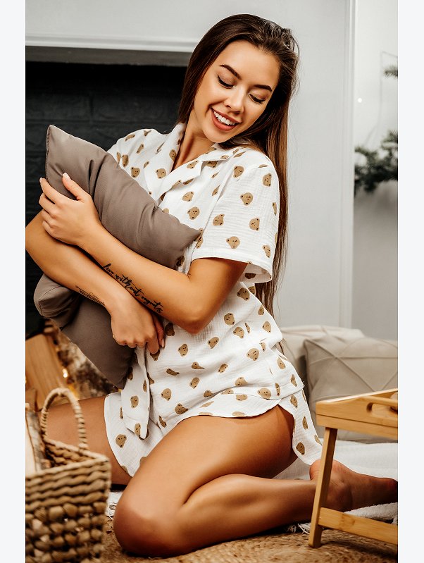 Женская пижама с шортами из муслина Happyfox
