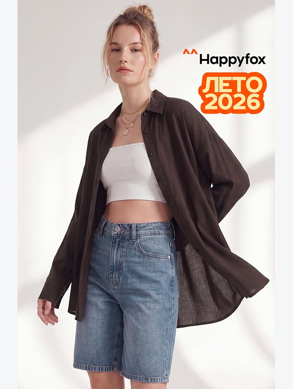 Женская льняная рубашка Happyfox
