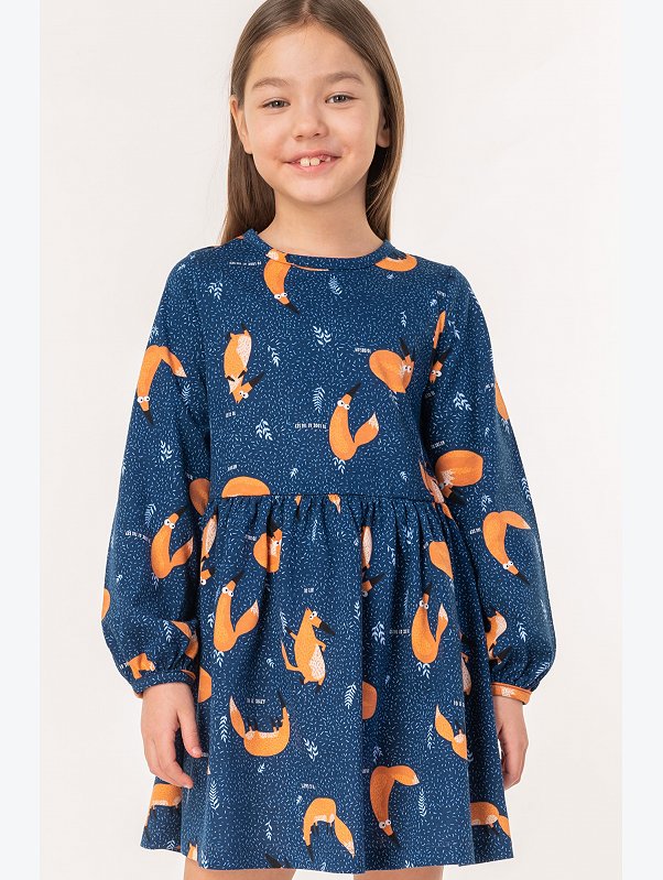 Хлопковое платье для девочки Happyfox