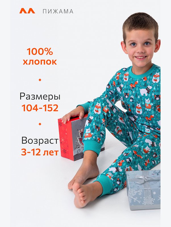 Детская новогодняя пижама Happyfox