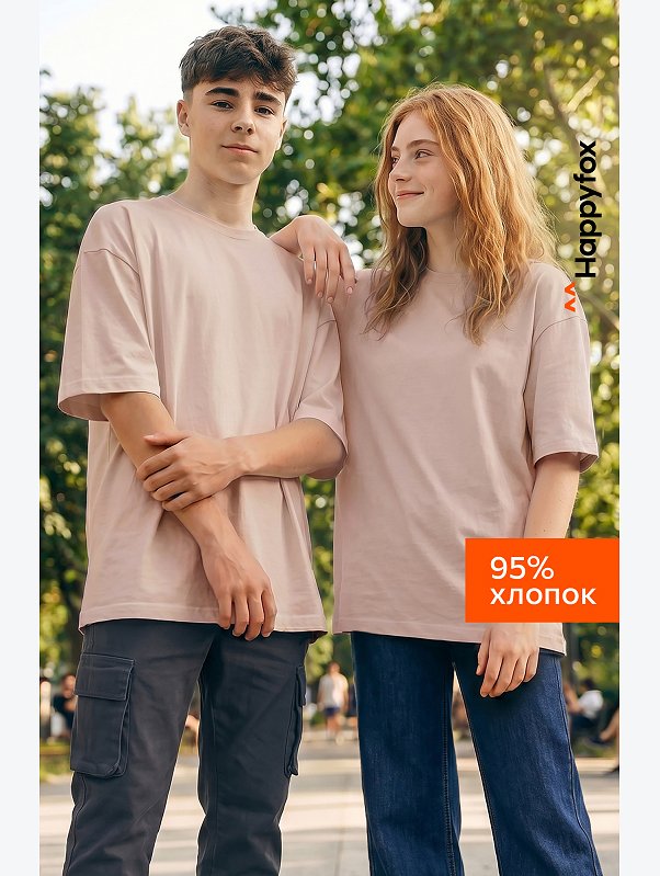 Детская футболка оверсайз Happyfox