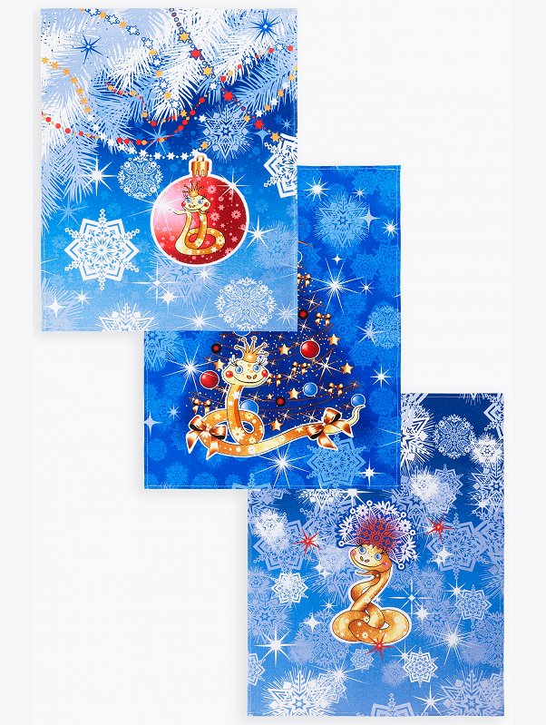 Набор полотенец из рогожки с петельками 3 шт Happy Fox Home
