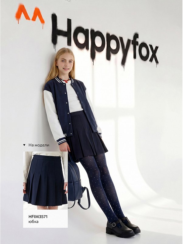 Куртка-бомбер школьная с начесом Happyfox