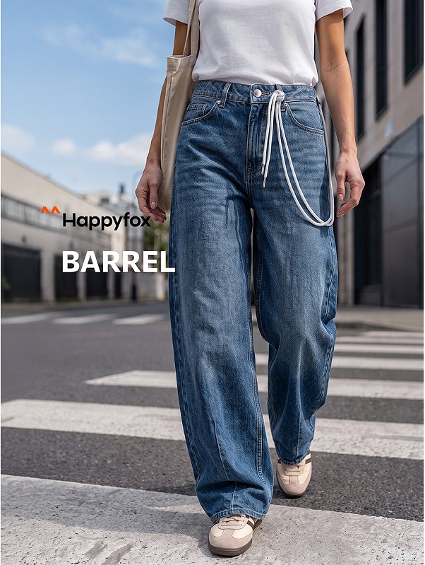 Женские широкие джинсы barrel Happyfox