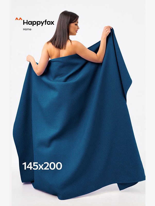 Простыня вафельная 145Х200 Happy Fox Home