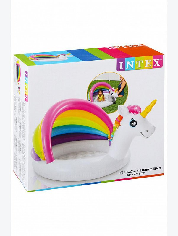 Бассейн надувной с навесом Intex