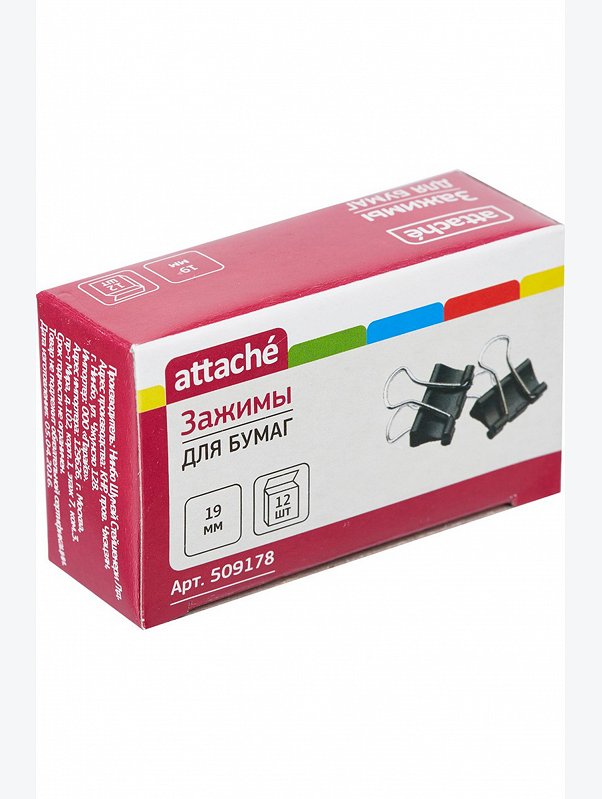 Зажим для бумаг 12 шт. Attache