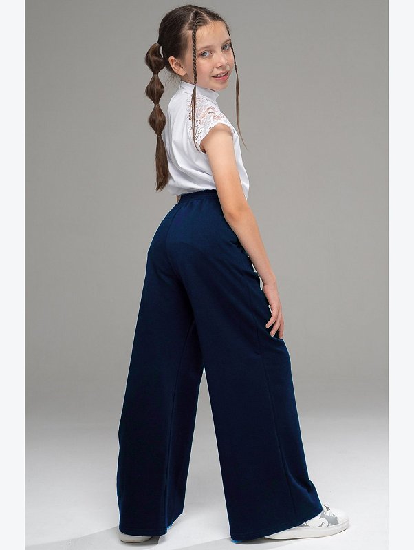 Брюки палаццо из футера для девочки Looklie