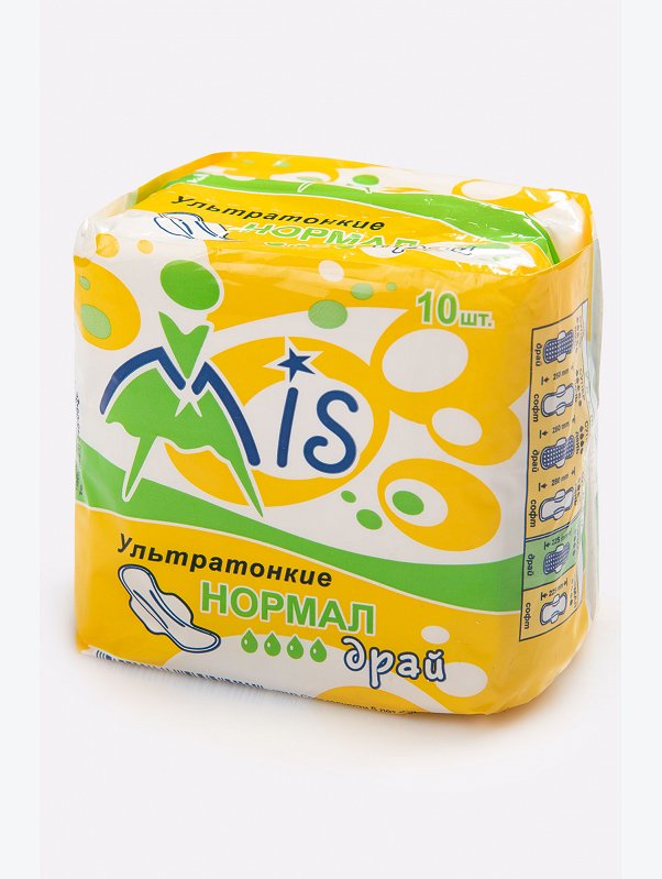 Ультратонкие гигиенические прокладки Нормал драй 10 шт. MIS