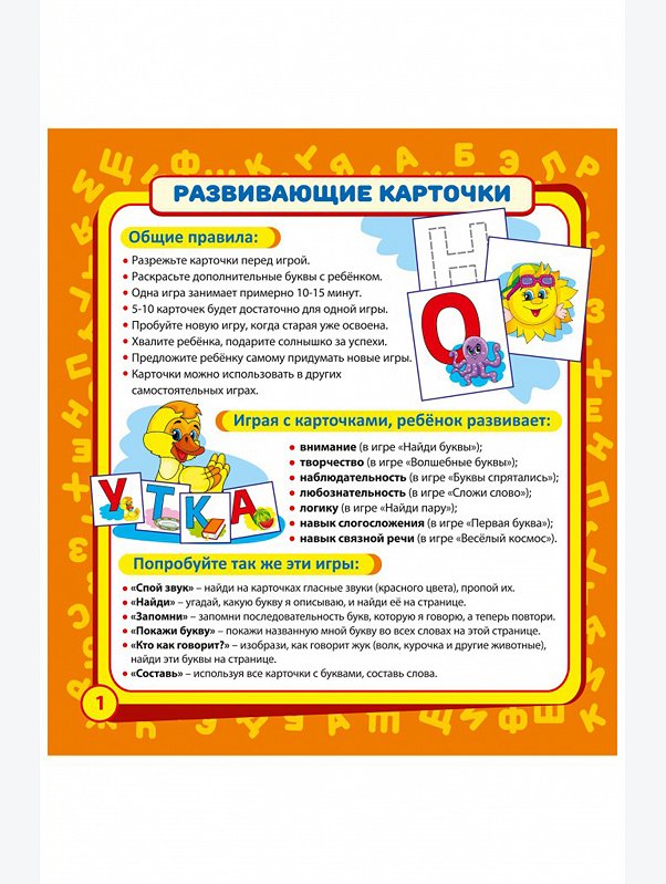 Развивающая книга с карточками 12 стр. ND Play