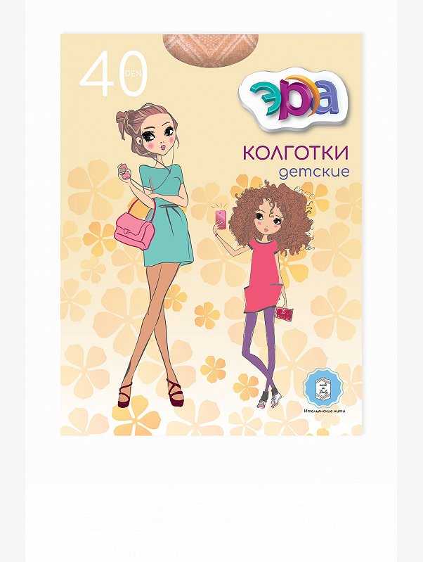 Капроновые колготки для девочки с узором 40 Den Эра