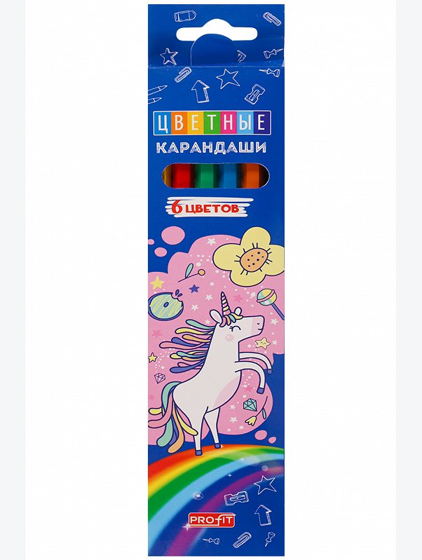 Карандаши цветные 6 цв. Profit