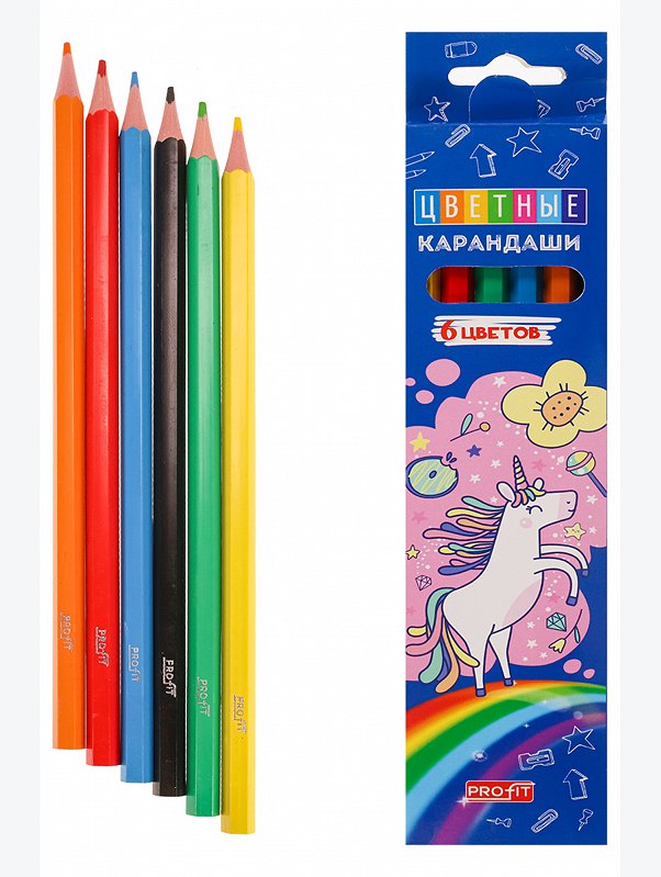 Карандаши цветные 6 цв. Profit