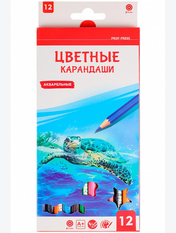 Карандаши цветные 12 цв. Prof-Press