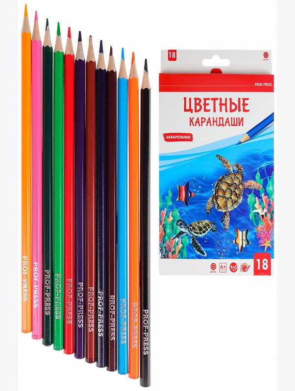 Карандаши цветные 18 цв. Prof-Press