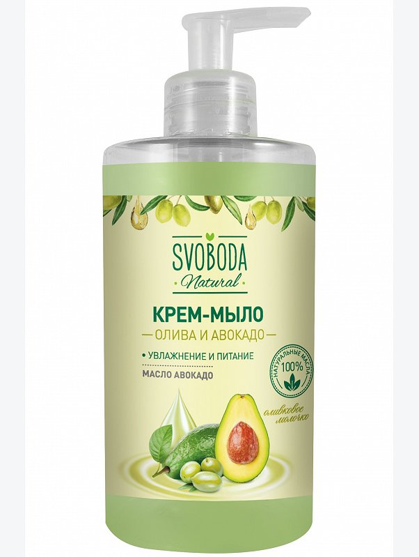Жидкое крем-мыло Svoboda Natural Олива и авокадо 430 мл Свобода