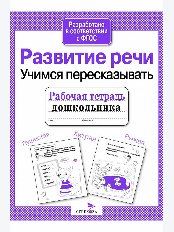 Набор рабочих тетрадей дошкольника 4 шт. Стрекоза