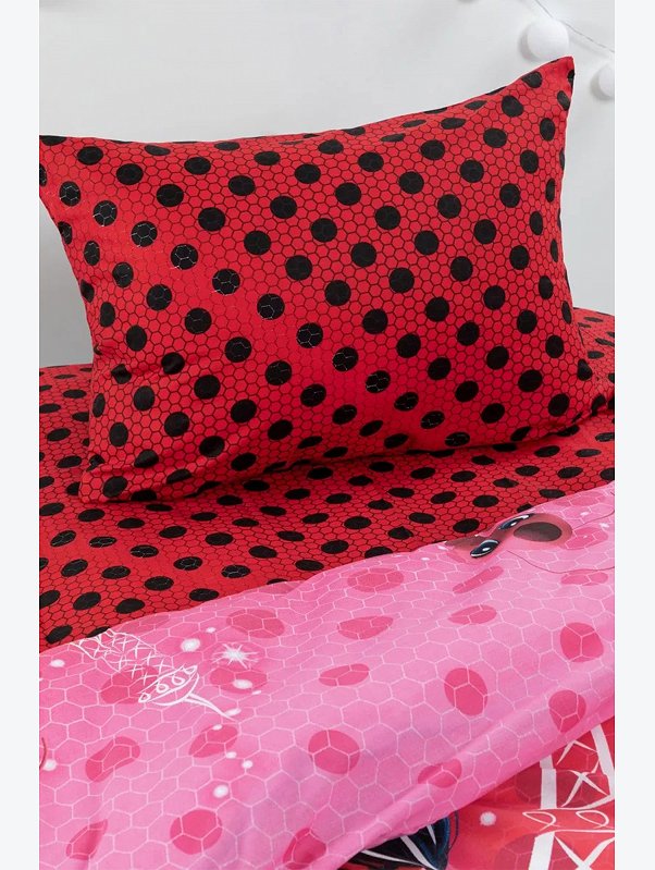 Детское постельное белье из поплина, 1,5 сп, наволочки 70*70 Lady Bug