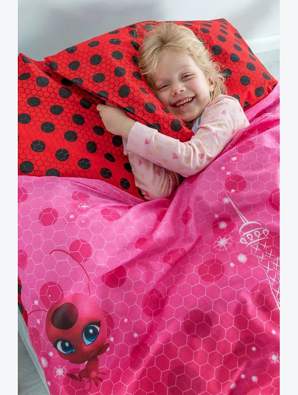 Детское постельное белье из поплина, 1,5 сп, наволочки 70*70 Lady Bug