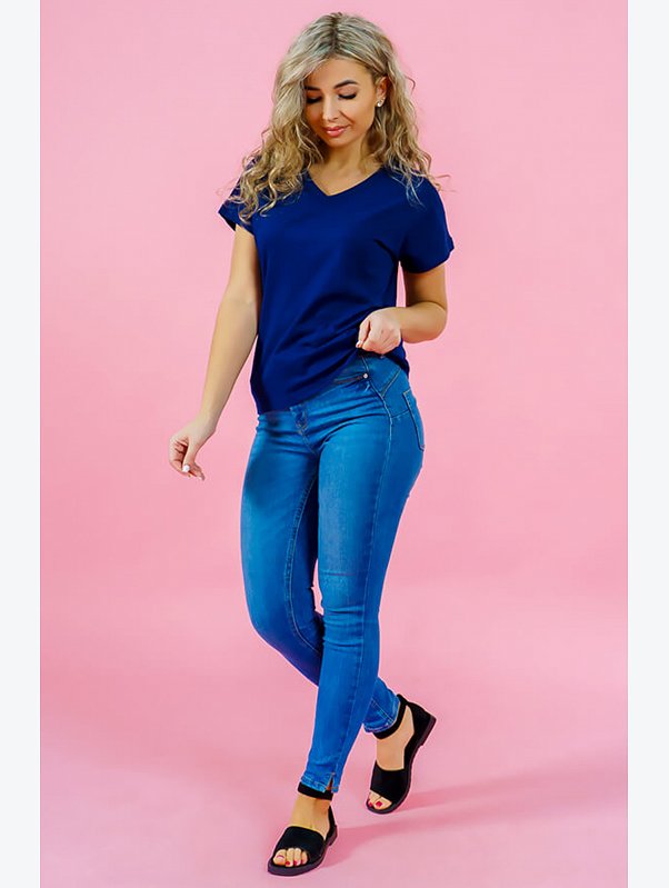 Женская футболка с V-вырезом Текс-Плюс.ru